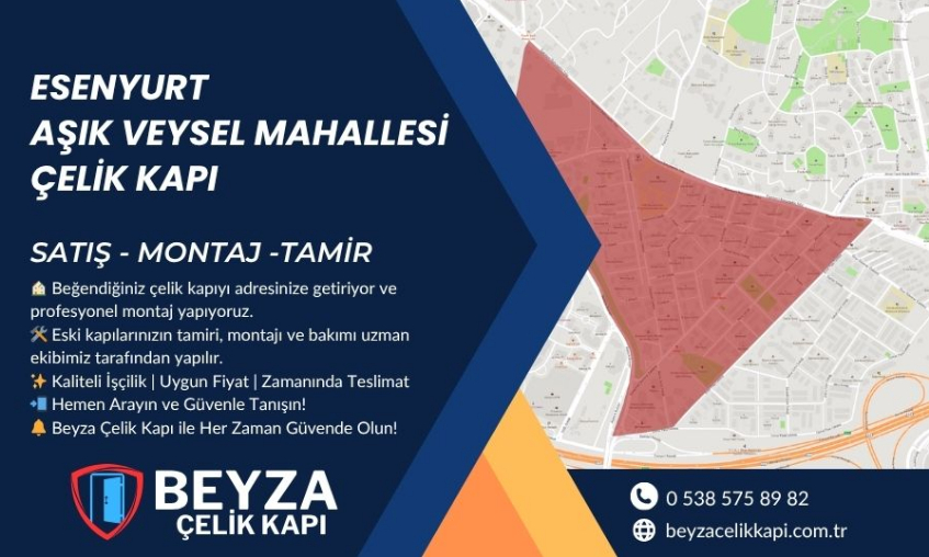Esenyurt Aşık Veysel Mahallesi Çelik Kapı | Satış, Tamir ve Montaj Hizmetleri